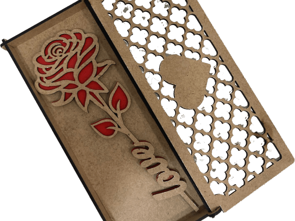 Rosa Love con caja de madera